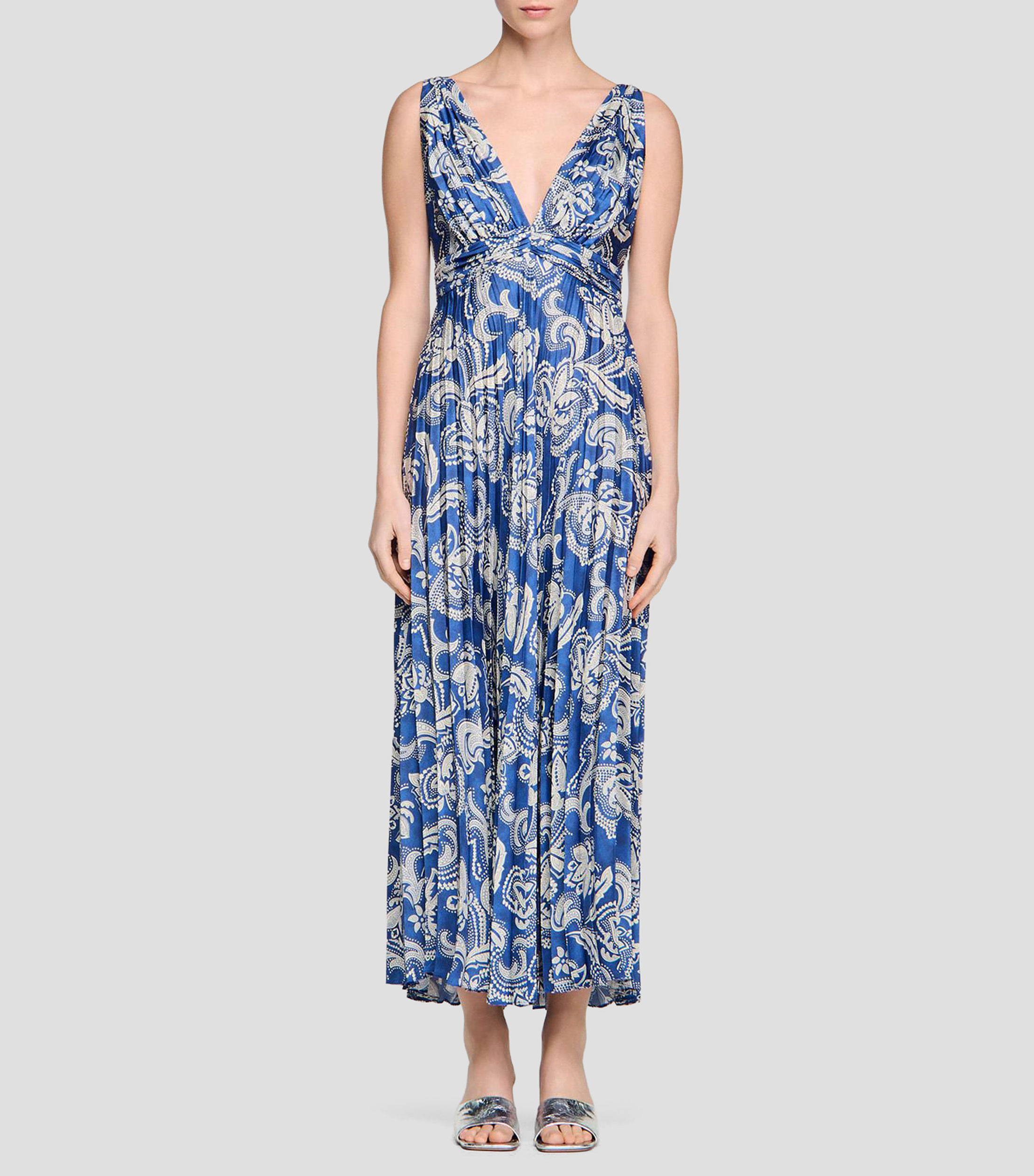 Vestido largo estampado Mujer